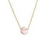 Naszyjnik z różowym kwarcem ze złota